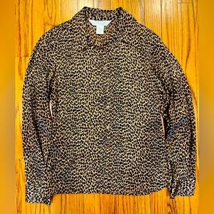 Express Silk Cheetah Leopard Cheetah print Silk Blouse